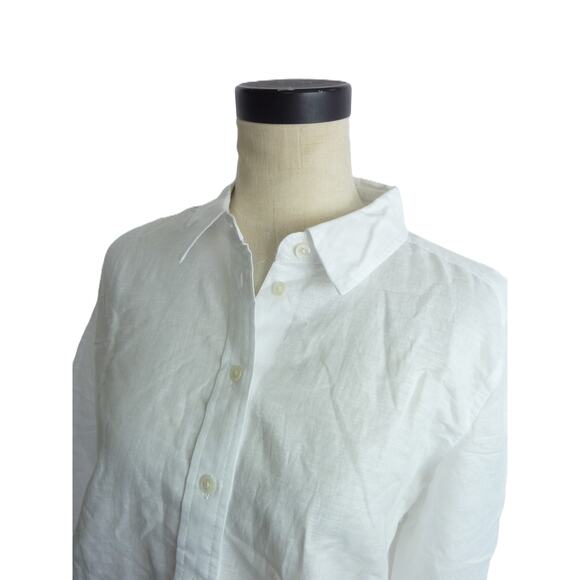 NWT J.Crew Linen Blend Button-Up Shirt Size M - Picture 4 of 5